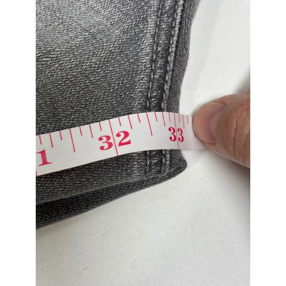 American Eagle Straight Jeans Womens 18 Long Gray Cotton Stretch Classic Casual